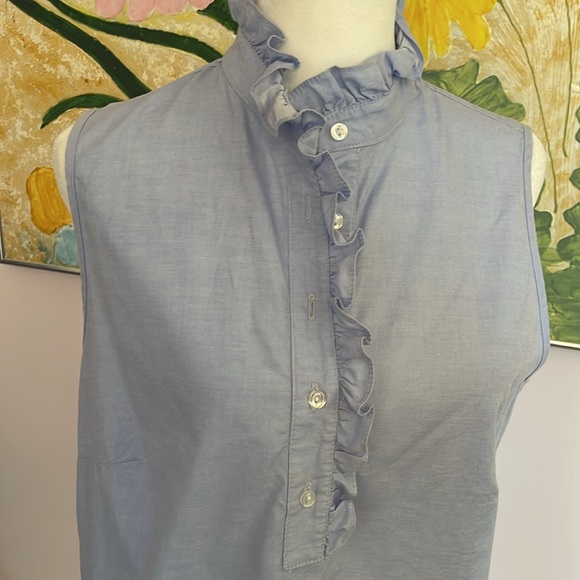 LIGHT Blue Sleeveless Ruffled Collar - Picture 6 of 6